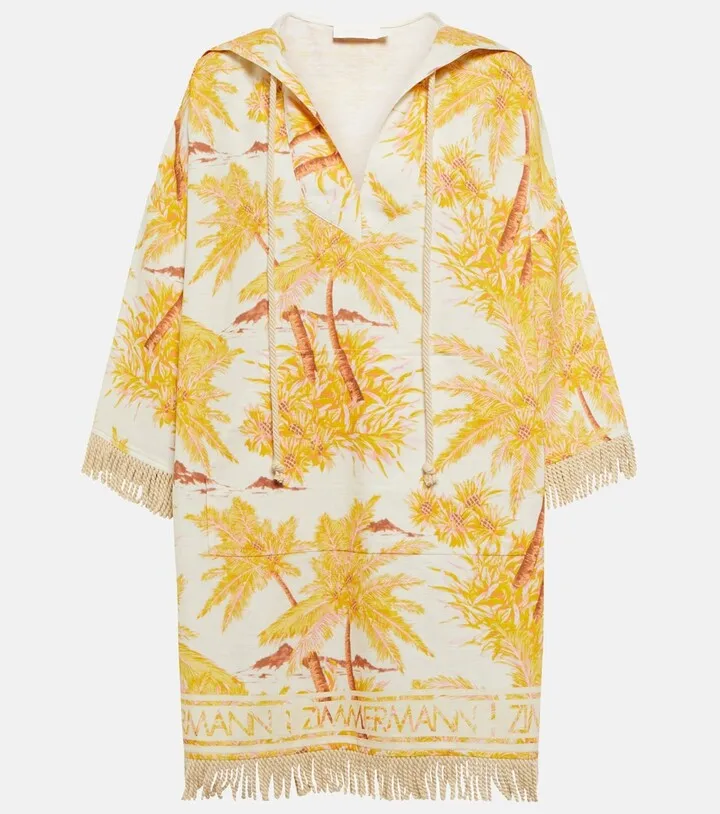 Cira hooded toweling minidress