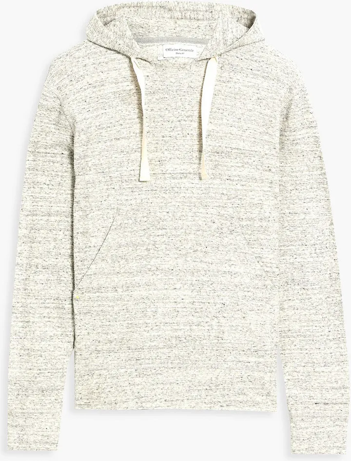 Mélange cotton-terry hoodie