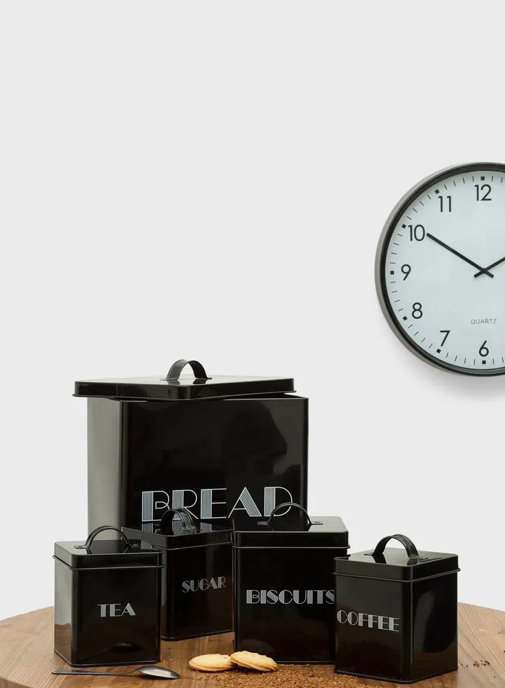 Black 5 Piece Kitchen Storage Set