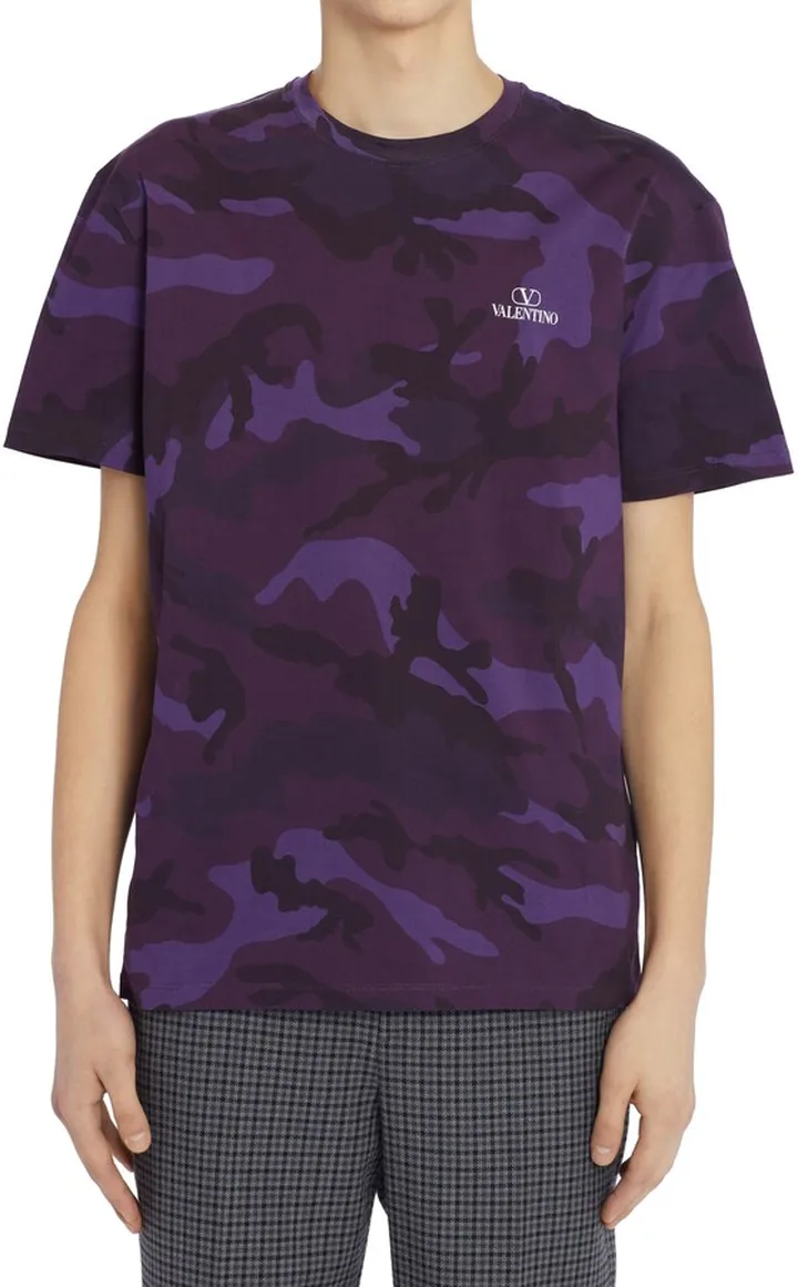 Camo Print Cotton T-Shirt