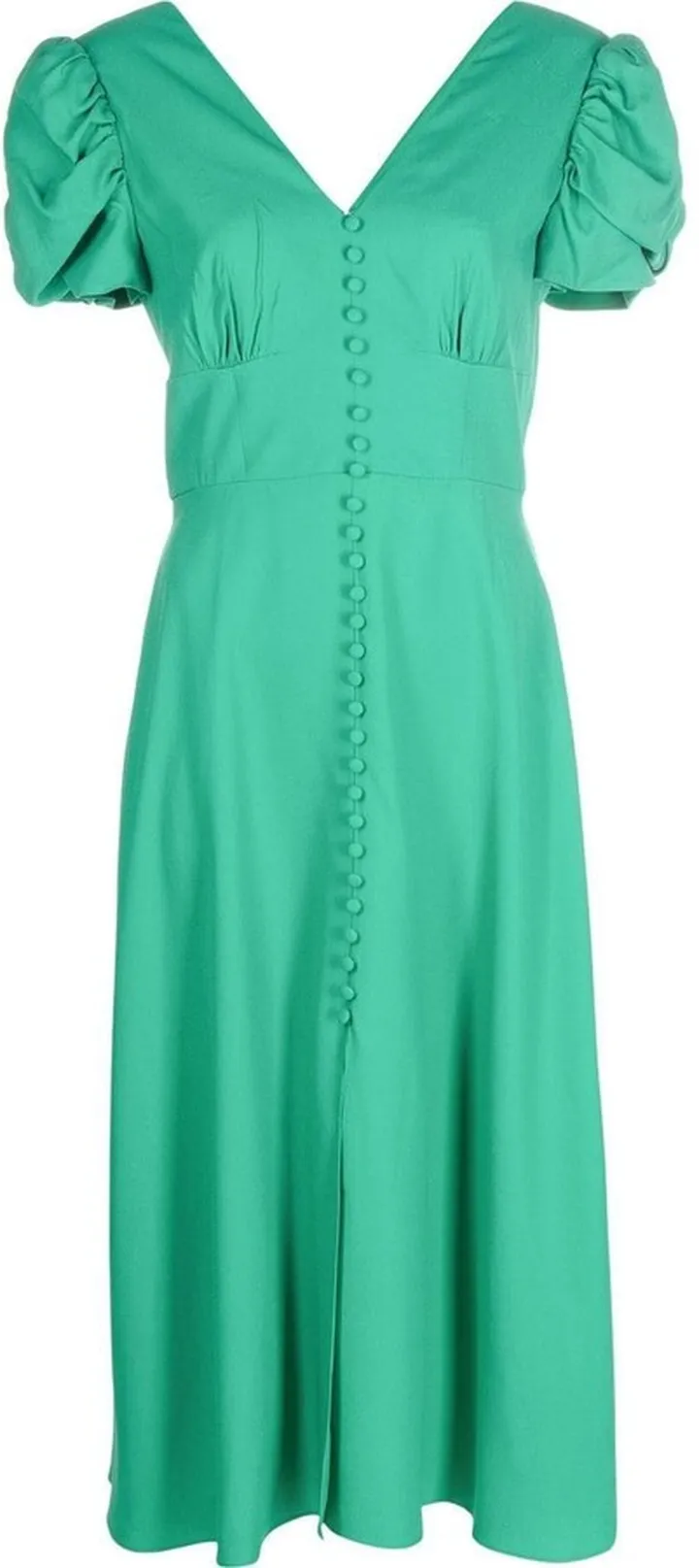 V-neck buttoned midi dress