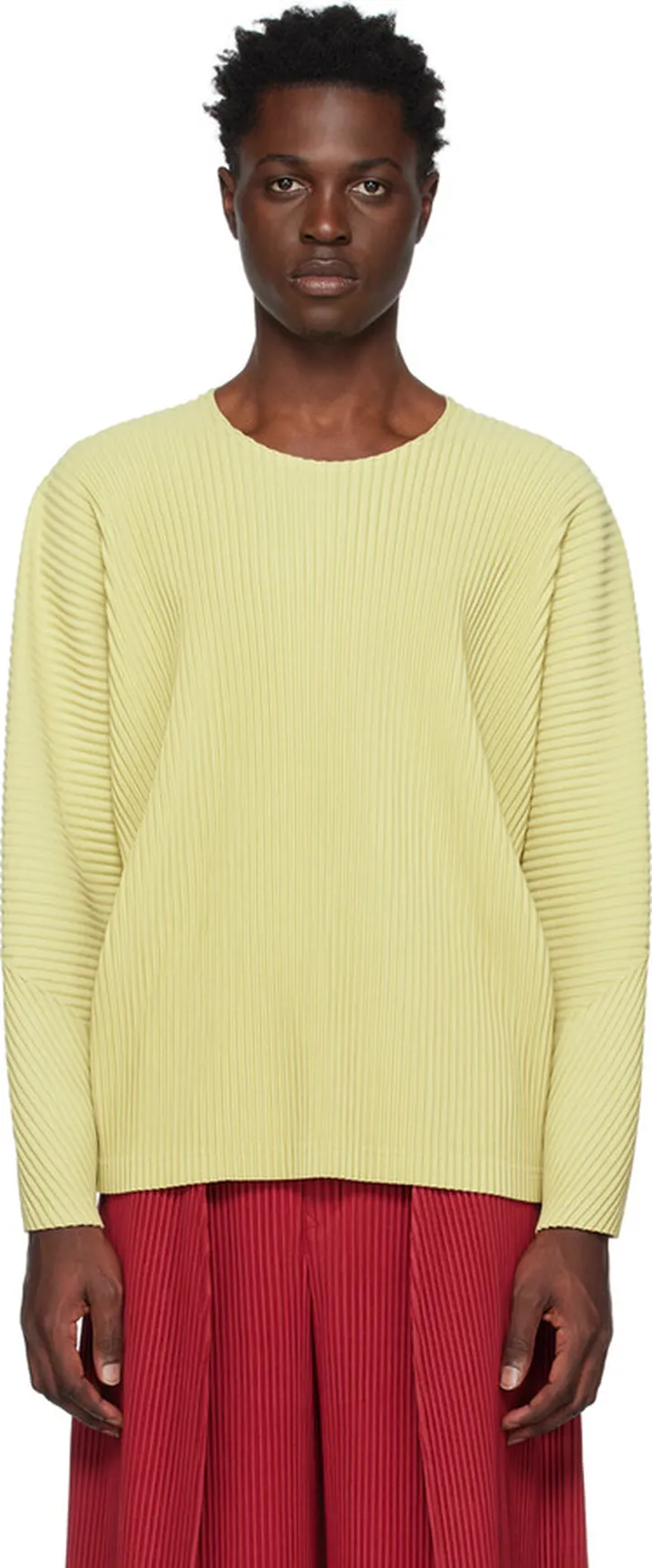 Homme Plissé Issey Miyake Beige Monthly Color January Long Sleeve T-Shirt