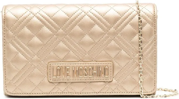 Logo-Plaque Quilted Shoulder Bag