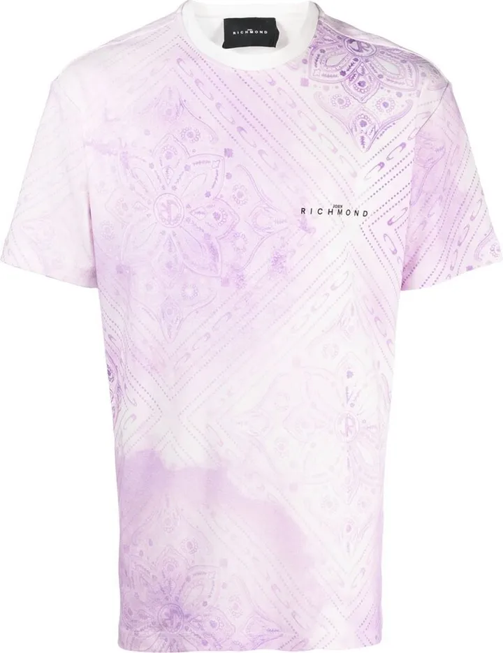 patterned logo-print T-shirt