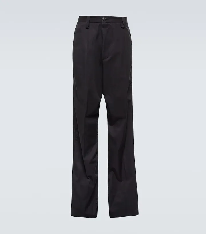 Wide-leg cotton pants