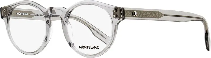 Montblanc Men's Round Eyeglasses MB0123O 003 Transparent Gray 49mm