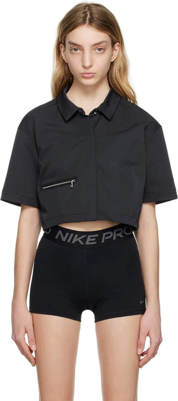 Nike Black Cropped Polo