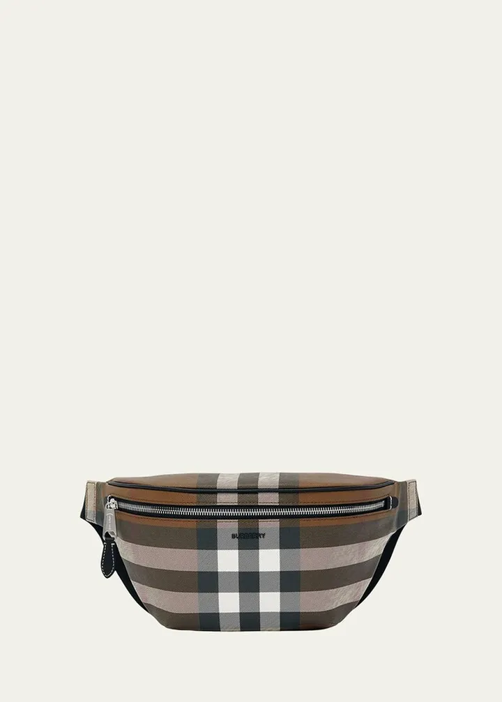 Men's Cason Giant Check-E Canvas Belt Bag