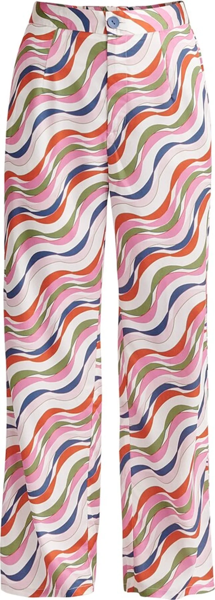 PAISIE - Wave Print Trousers - Pink Multi