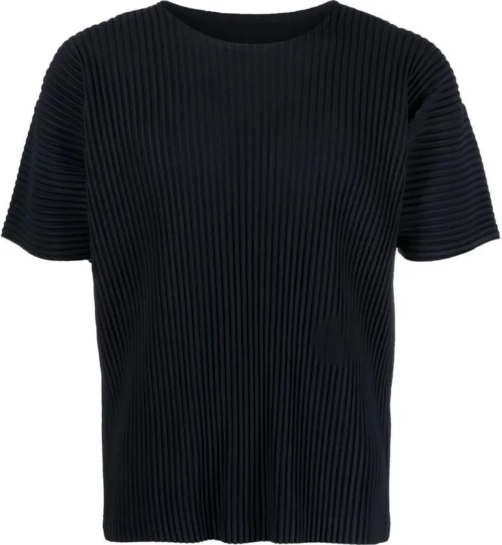 plissé round-neck T-shirt