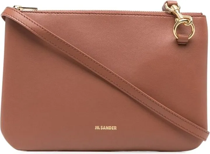 Jil Sander Logo-Printed Top Zip Shoulder Bag