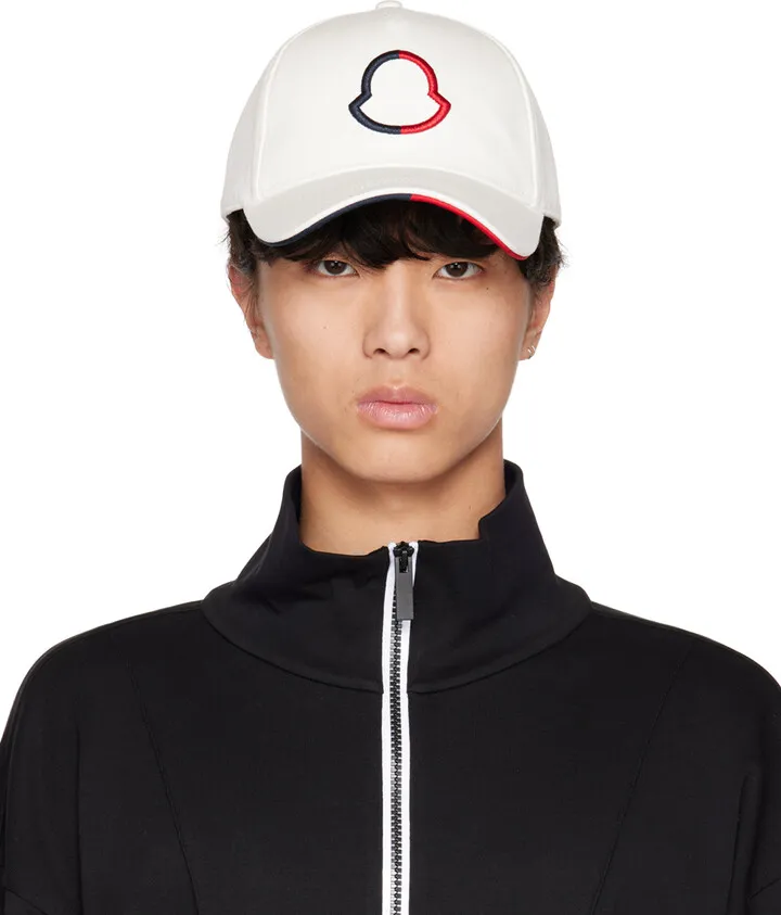 Moncler White Baseball Cap