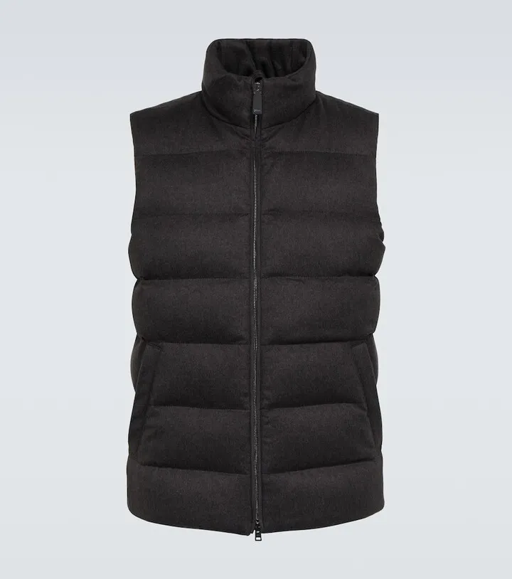 Silk and cashmere down vest