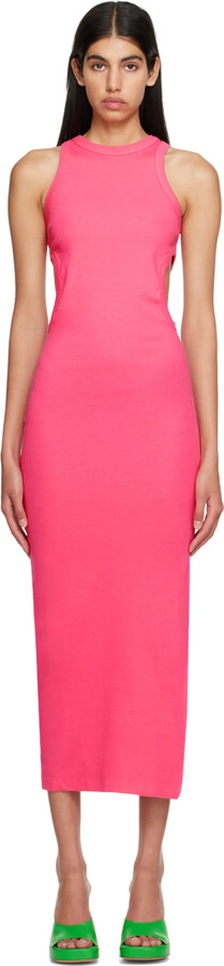 MSGM Pink Cutout Midi Dress