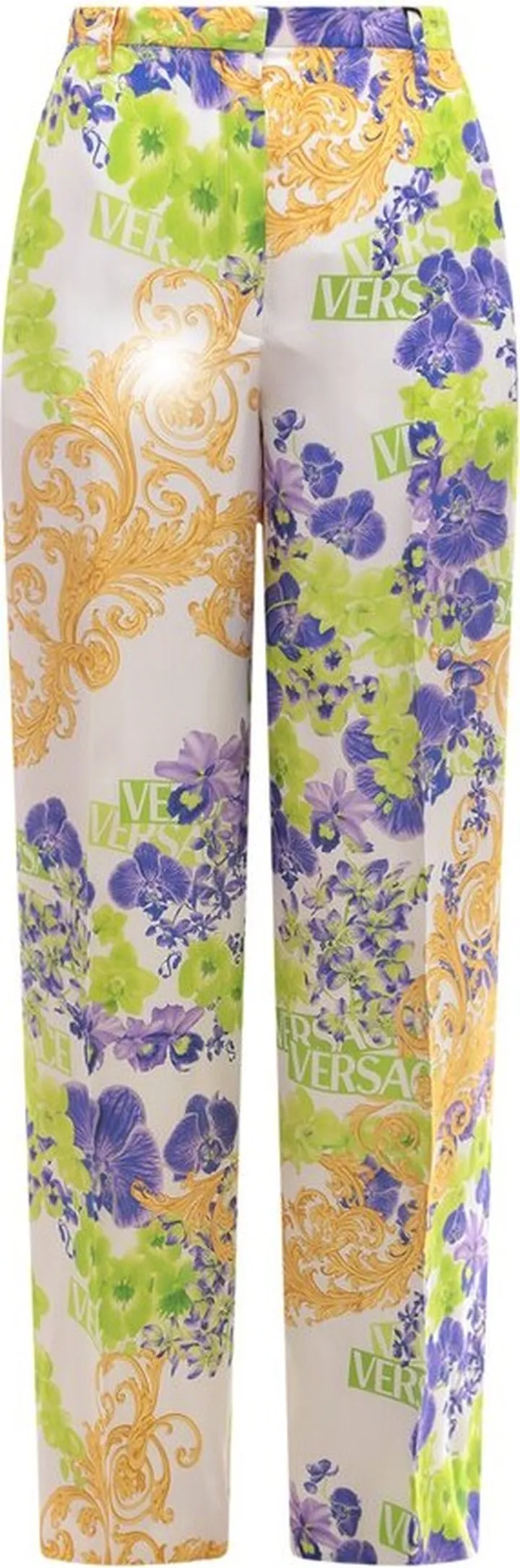 Versace Baroque Pattern Straight Leg Pants