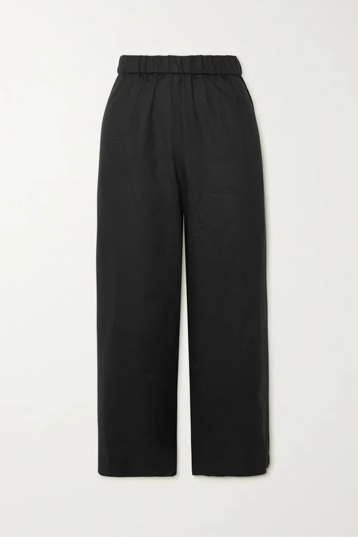 Max Mara - Leisure Edmond Cropped Linen Wide-leg Pants - Black