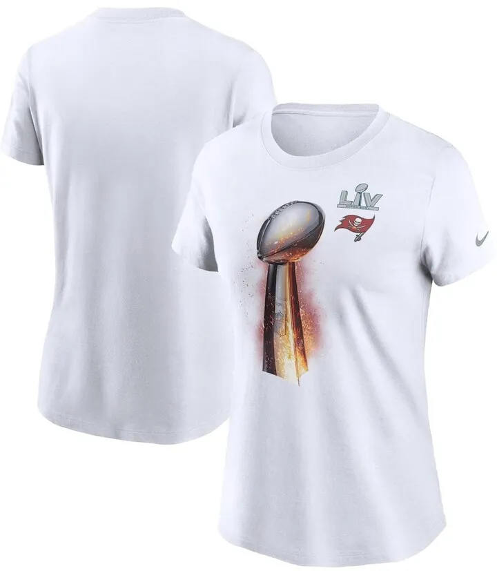 Women's Nike White Tampa Bay Buccaneers Super Bowl Lv Champions Iconic T-Shirt