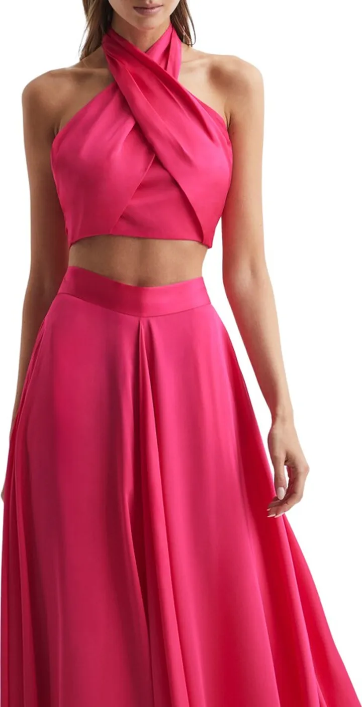 Ruby Crossover Halter Crop Top
