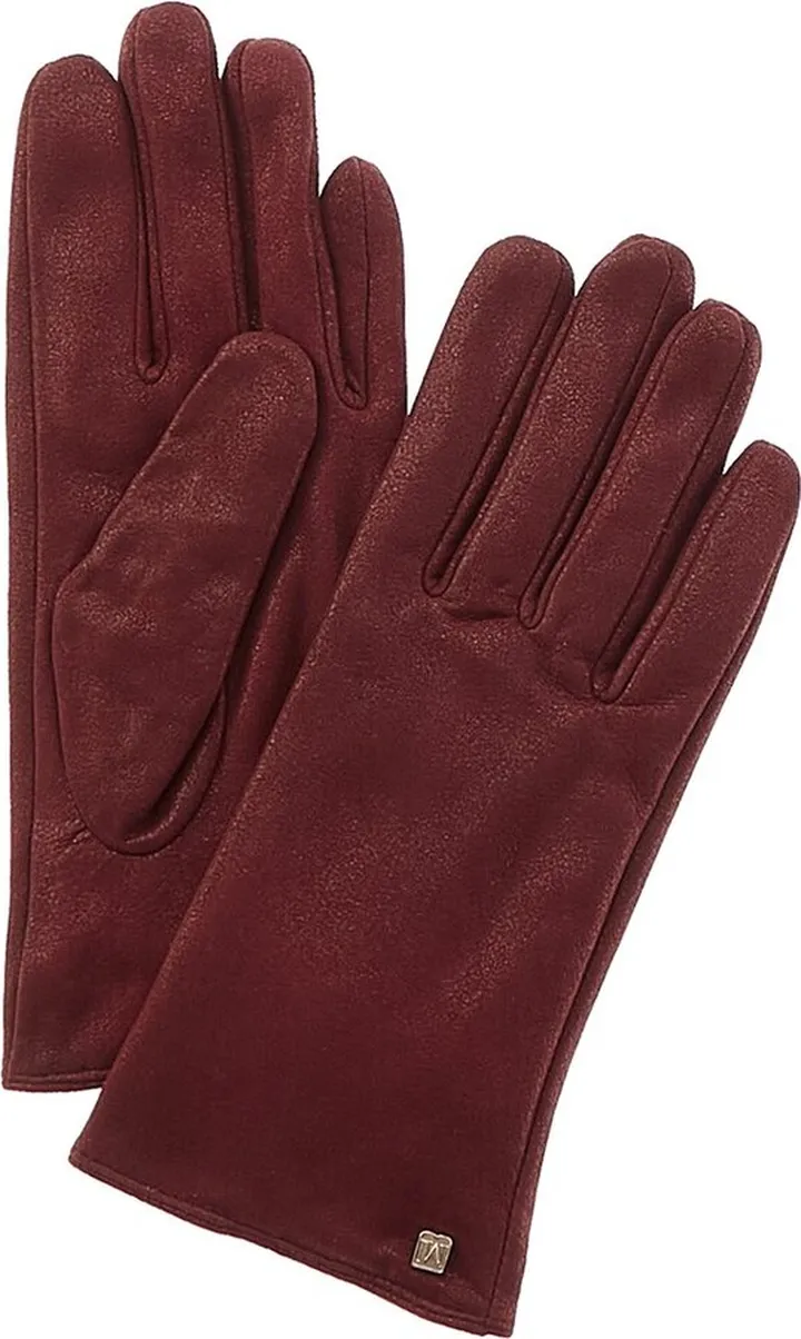 Bruno Magli Cashmere-Lined Metallic Suede Gloves