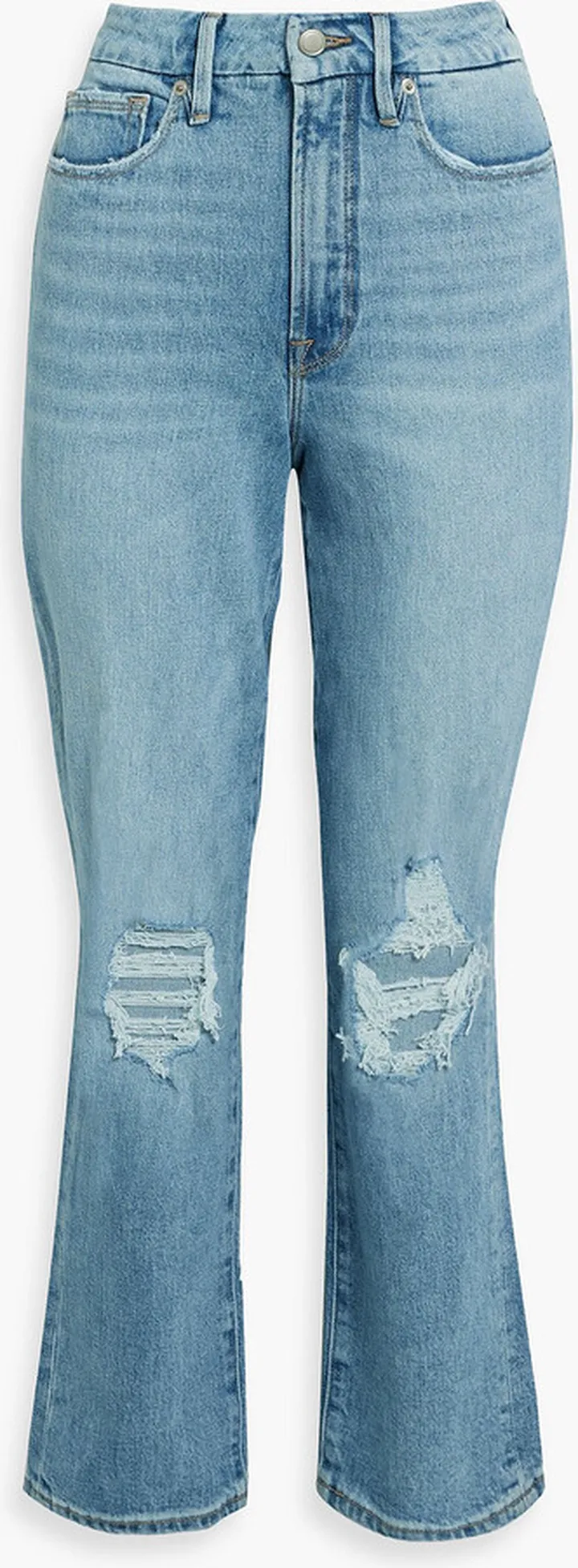 Good Boy distressed high-rise straight-leg jeans