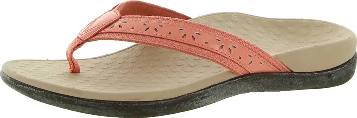 Casandra Womens Leather Flat Thong Sandals