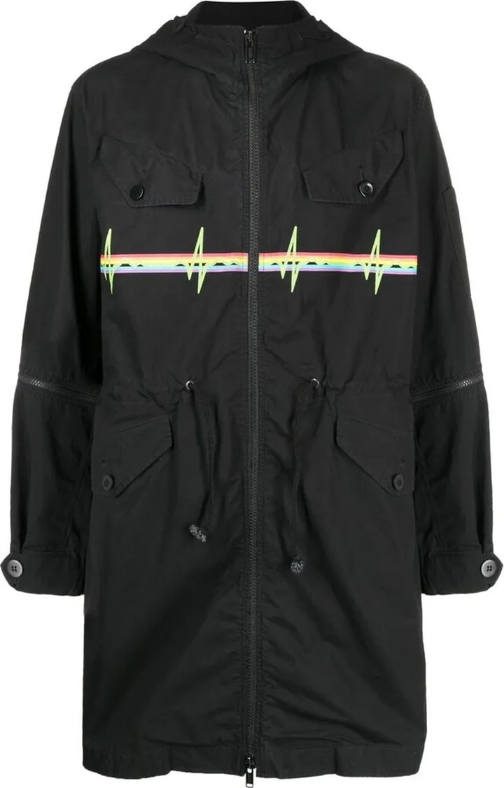 Graphic-Print Hooded Parka