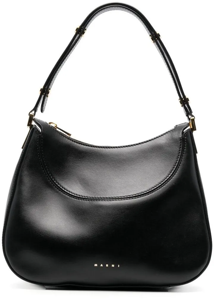 Seam-Detail Leather Shoulder Bag