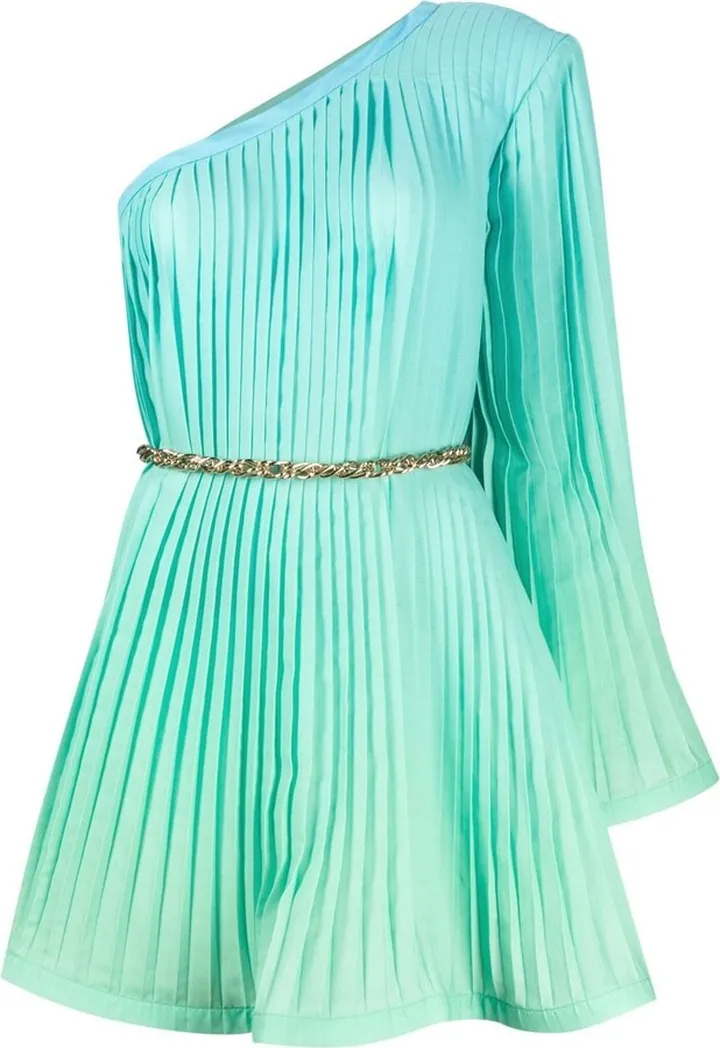 Gradient-Effect Pleated Minidress