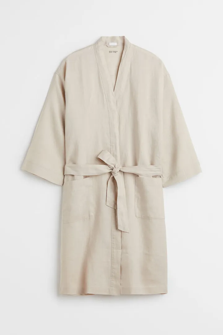 Washed Linen Bathrobe