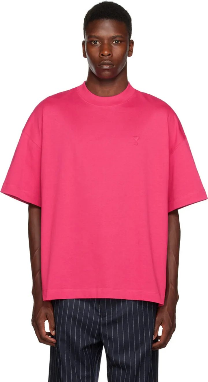 AMI Alexandre Mattiussi Pink Ami De Cœur T-Shirt