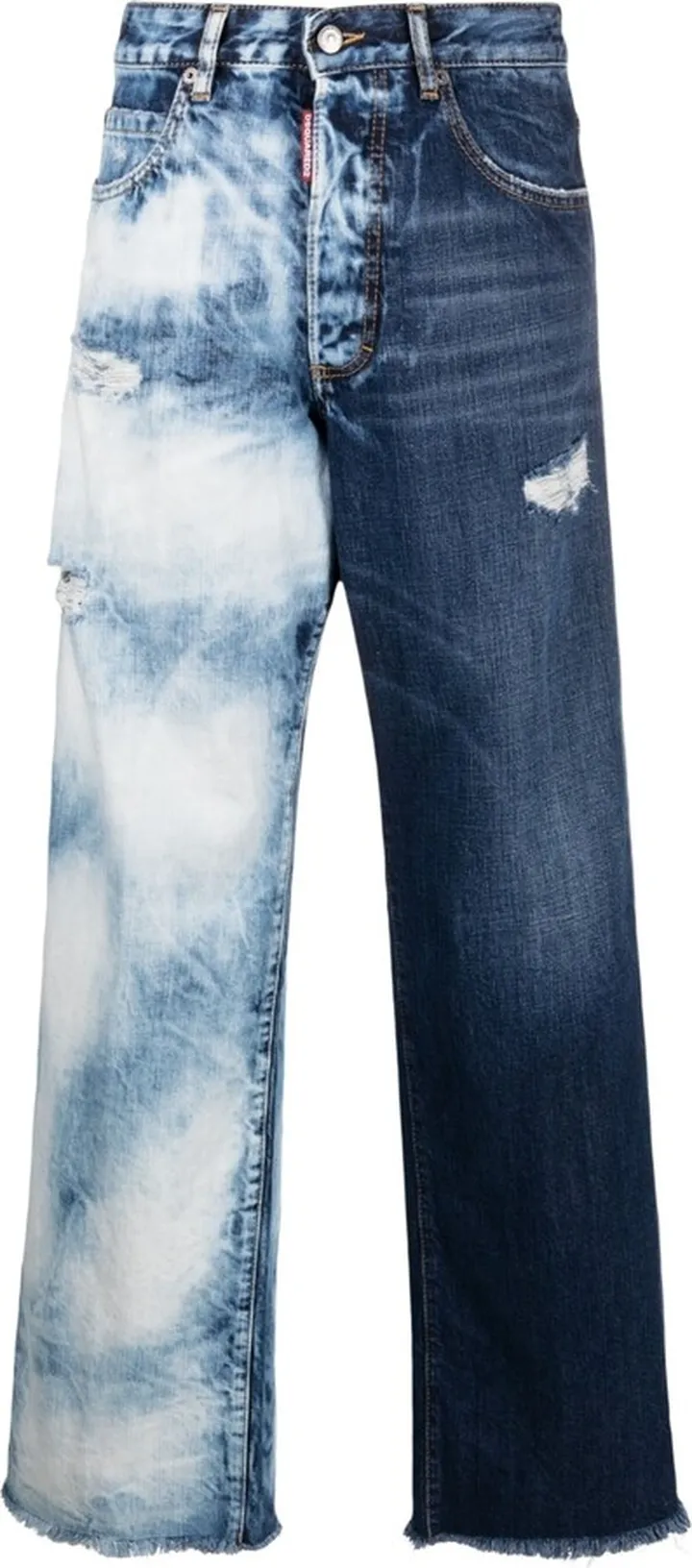 Distressed-Effect Denim Jeans