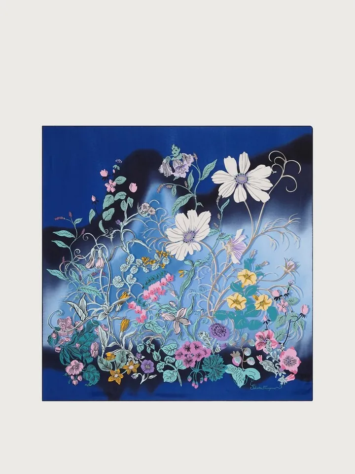 Ferragamo Women Corisia print silk foulard Blue