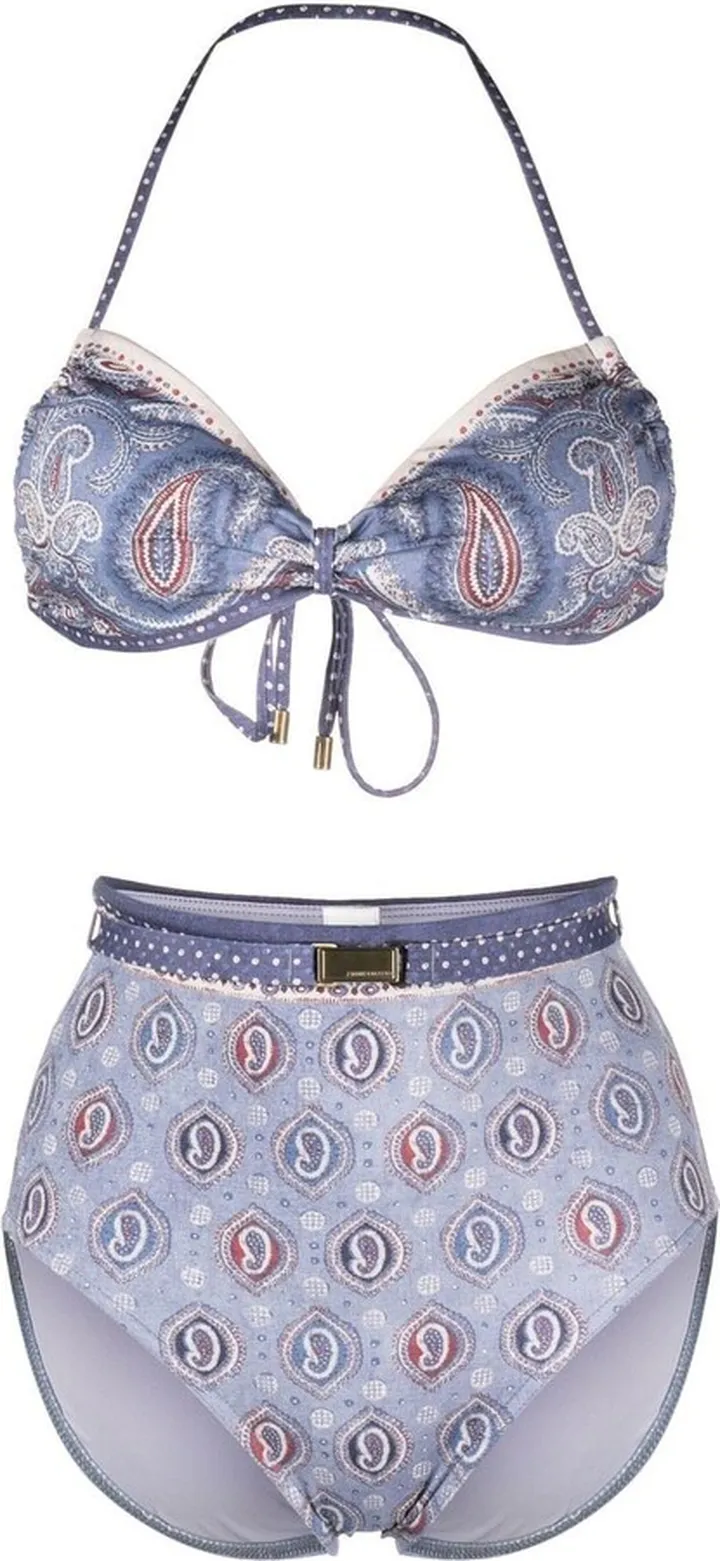 Paisley-Print Halterneck Bikini