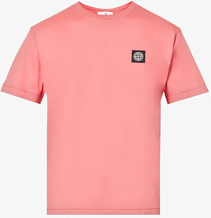 Mens Sage Logo-patch Regular-fit Cotton-jersey T-shirt Xxxl