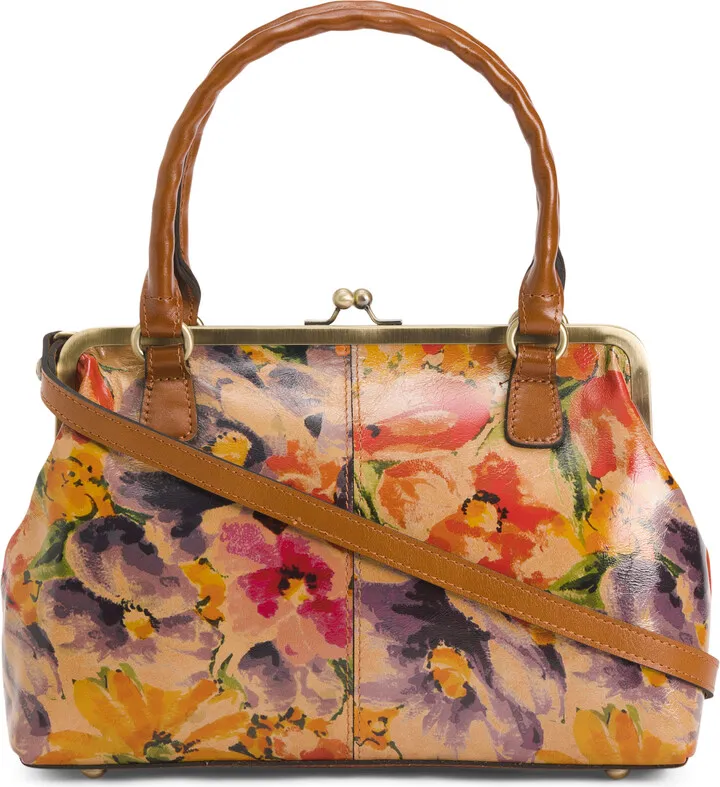 Leather Rora Framed Satchel With Crossbody Strap