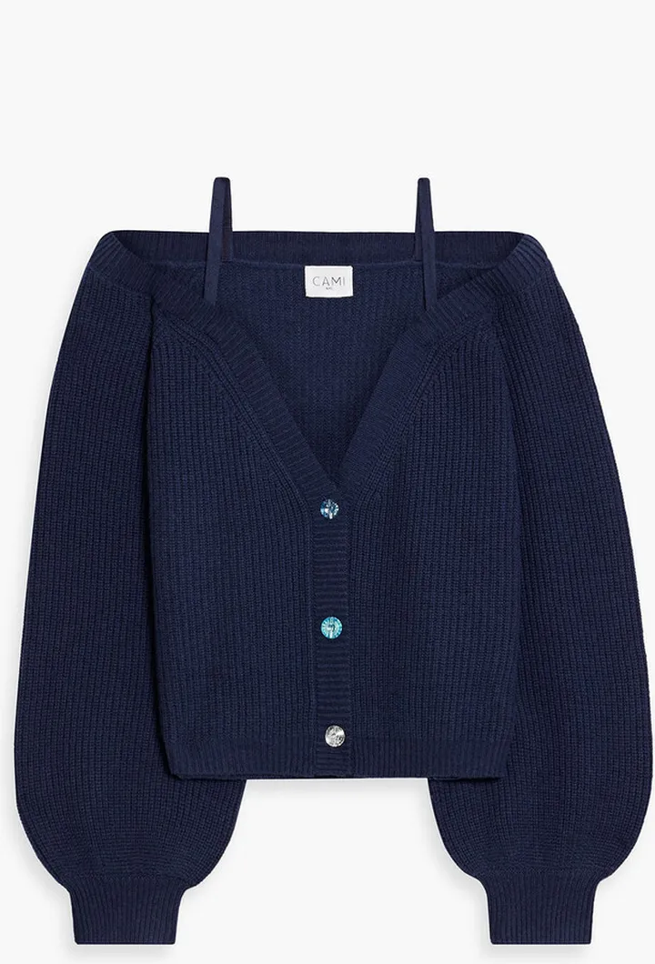 Elizabeth cold-shoulder merino wool cardigan
