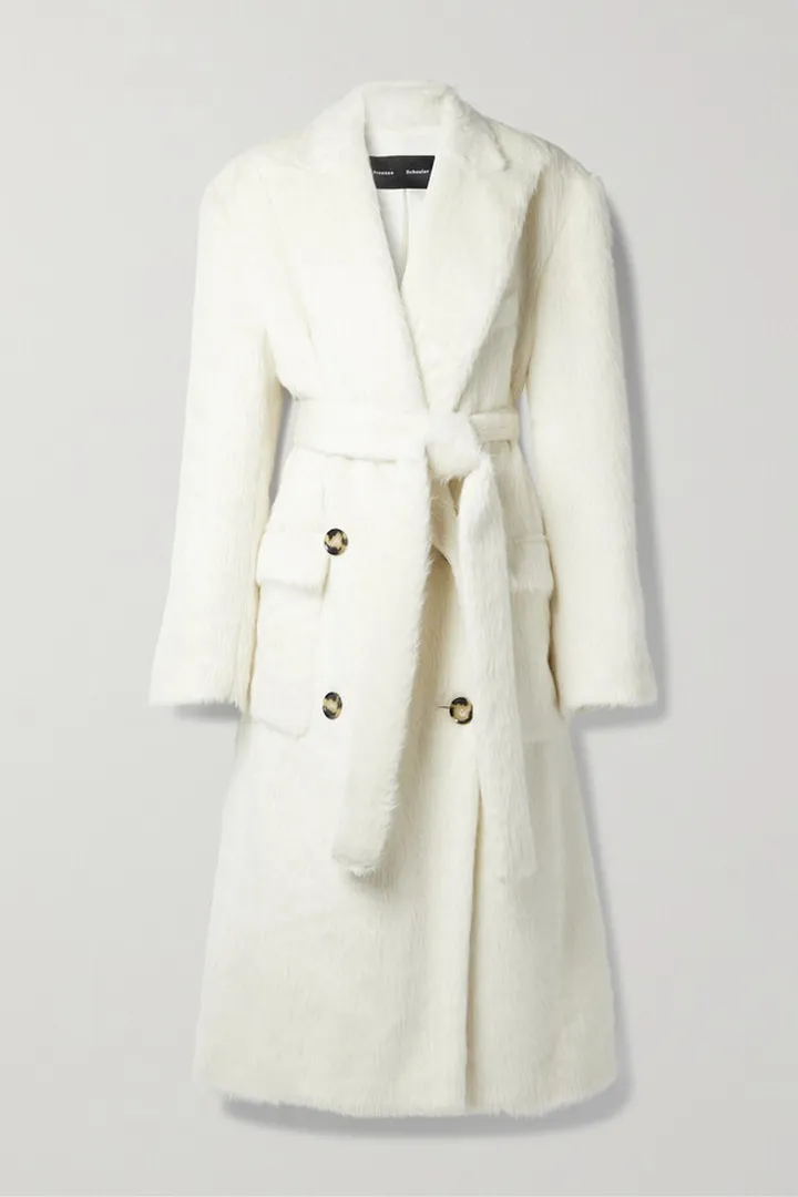 Proenza Schouler - Belted Double-breasted Alpaca And Wool-blend Coat - Ecru