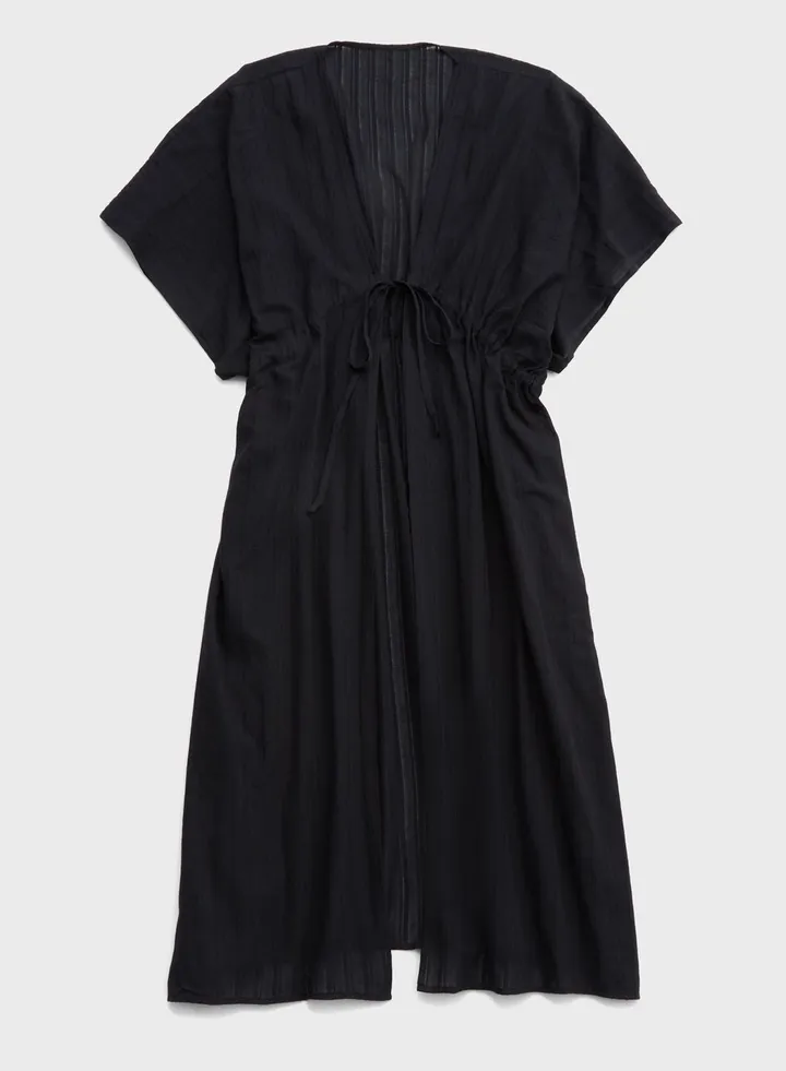 Cape Sleeve Ruched Tie Detail Beachwear Kimono