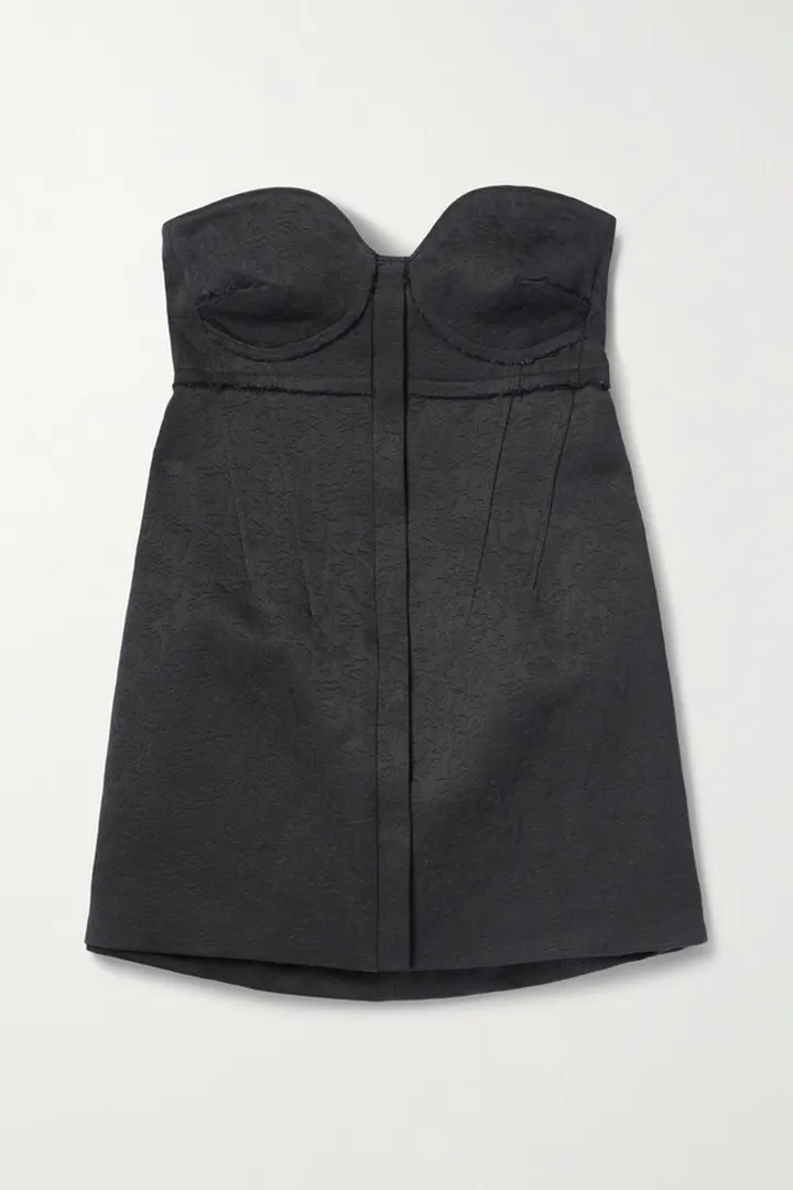 Proenza Schouler - Strapless Cotton And Wool-blend Twill Tunic - Blue