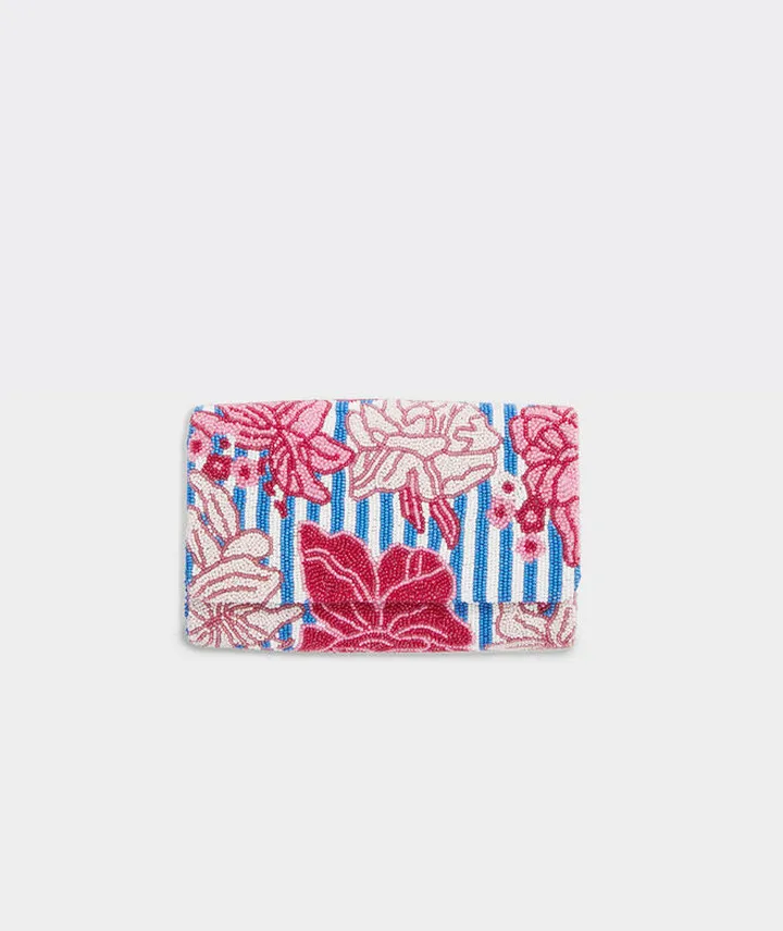 Kentucky Derby Roses & Posies Beaded Clutch