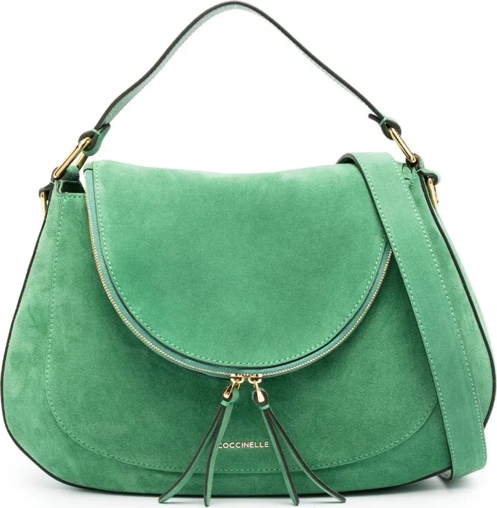 Sole suede shoulder bag