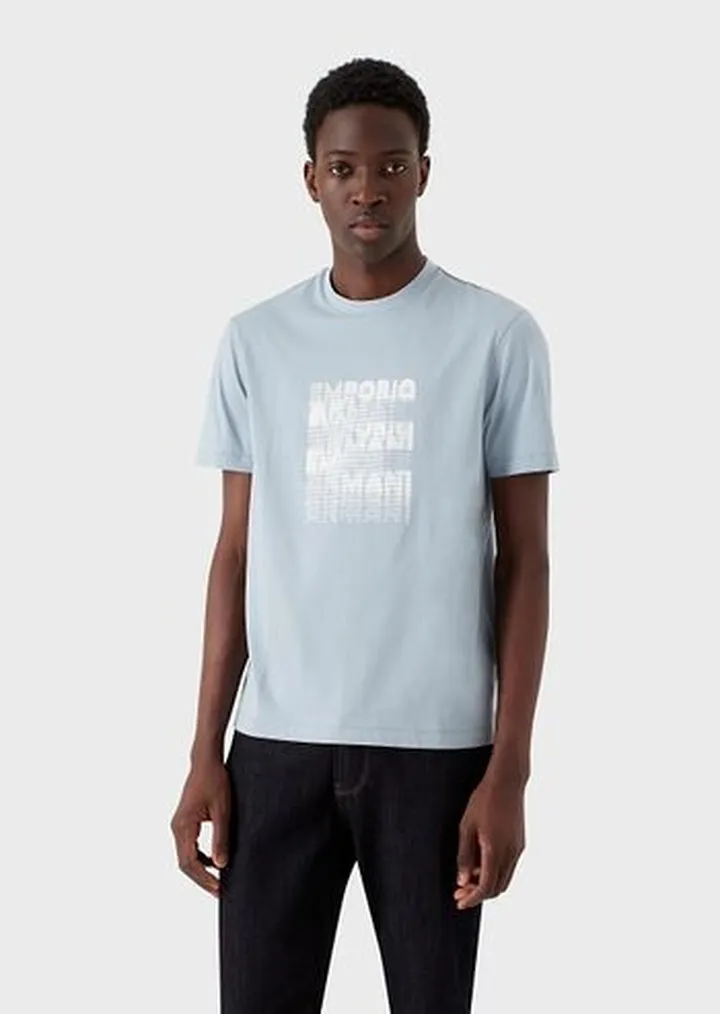 Pima jersey T-shirt with 80s-effect logo print