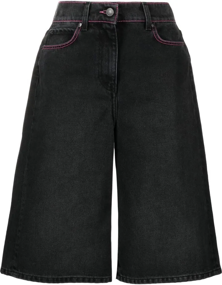 Wide-Leg Denim Shorts