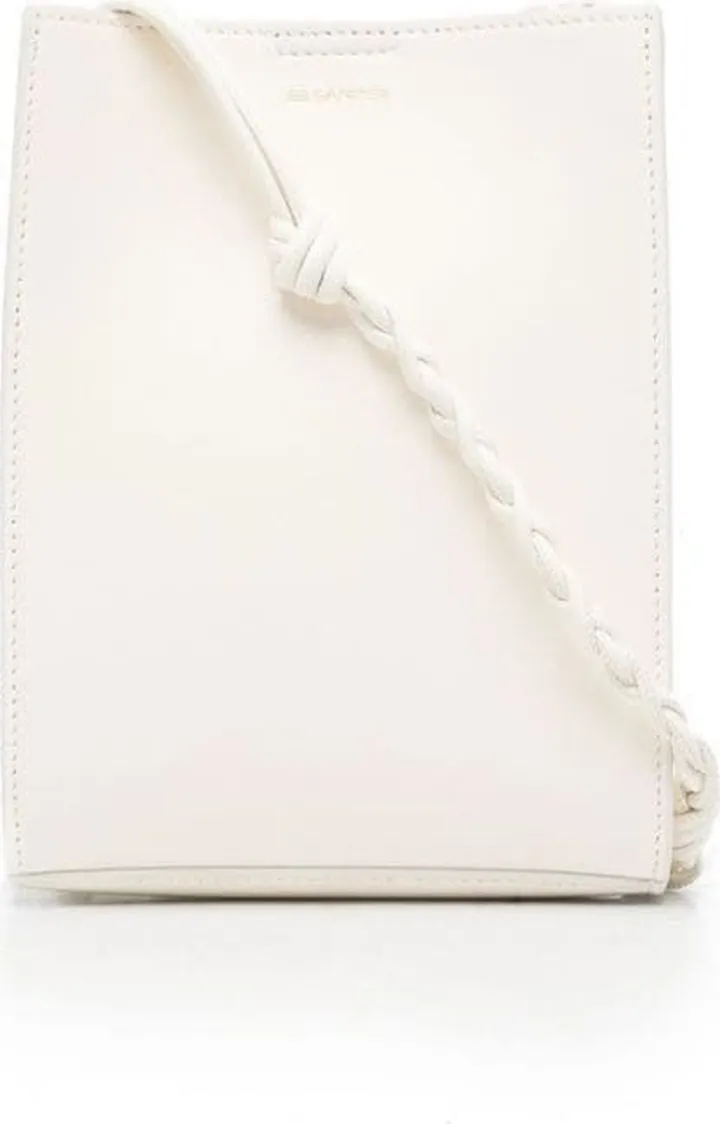 Tangle Mini White Leather Crossbody Bag Jil Sander Woman