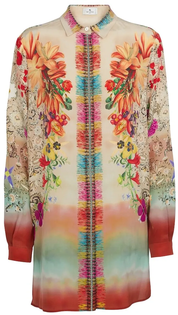 Floral silk crepe de chine minidress
