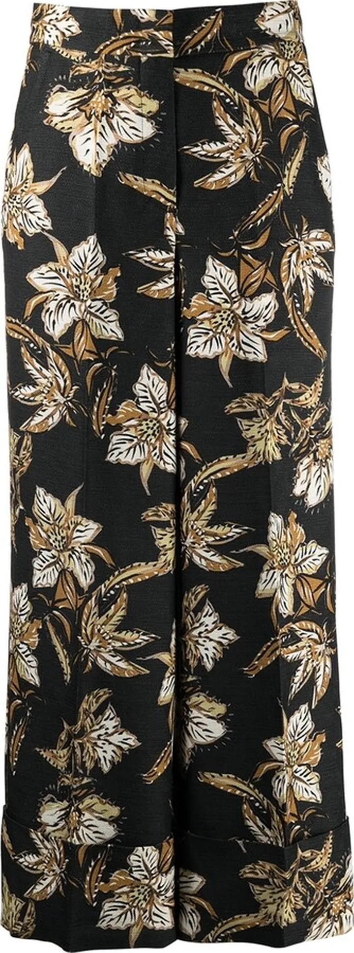 Floral Print Cropped Trousers
