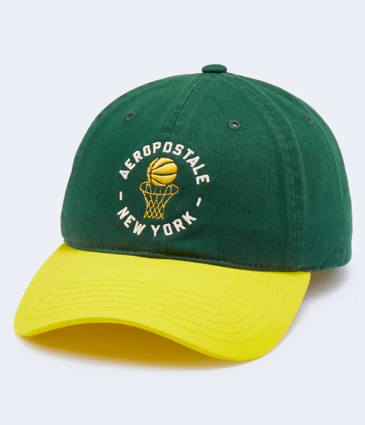 Aeropostale Men's Basketball Retro Colorblock Adjustable Hat