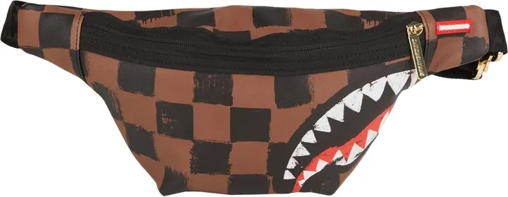 Sharks In Paris Painted Crossbody Bum Bag Brown