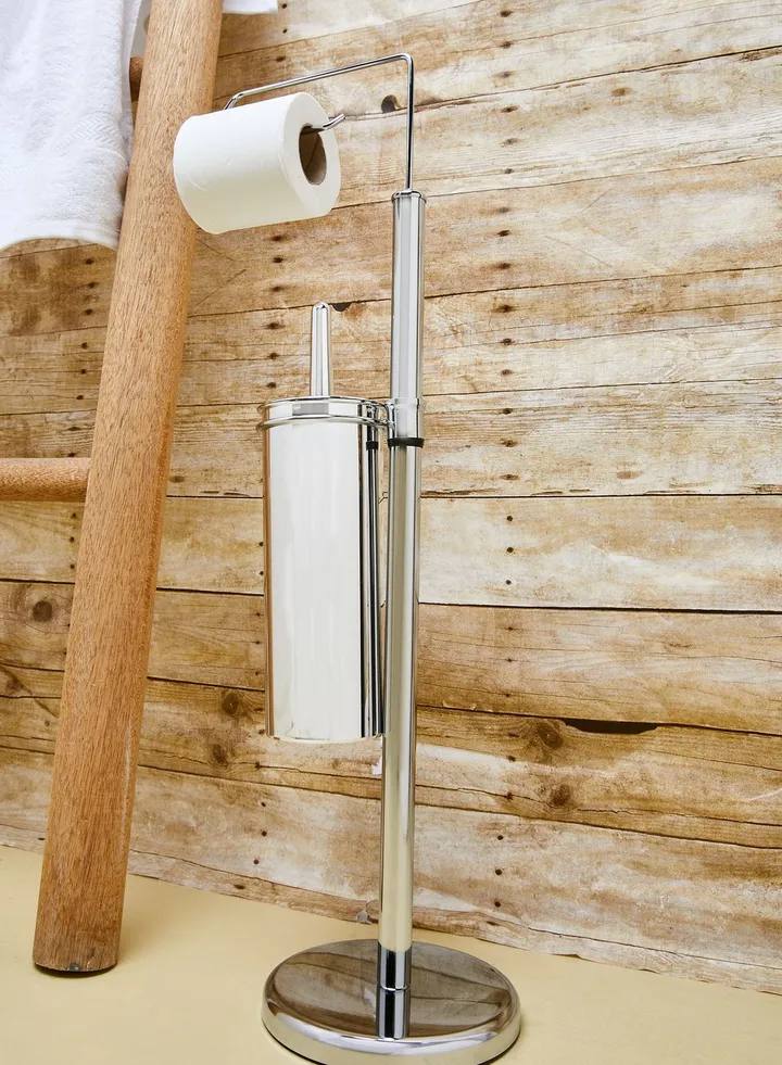 Chrome Toilet Brush & Roll Holder
