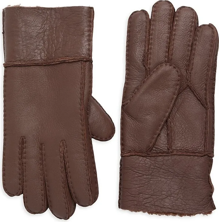 Shearling-Lined Leather Gloves